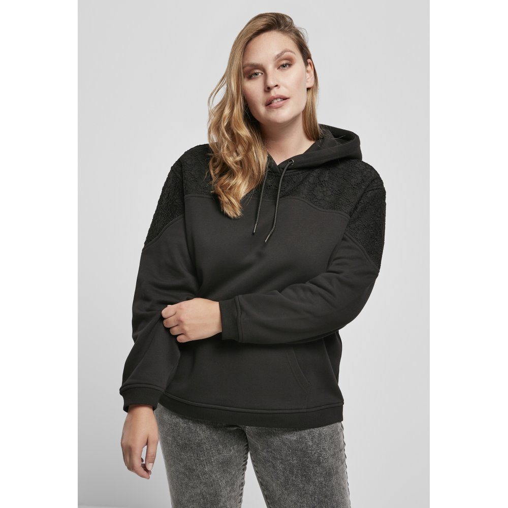 Urban Classics - Lace Insert Hoodie - Black